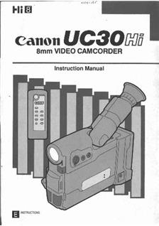 Canon UC 30 Hi manual. Camera Instructions.